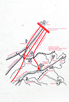 Mapa con el detalle de las operaciones bélicas de la Batalla de Guadalajara. «Alto Llano, Revista Cultural de Masegoso de Tajuña», segunda etapa, n.º 26, 2012