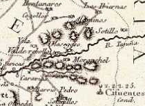 Masegoso y alrededores en el «Mapa de la provincia de Guadalaxara», de Tomás López, segunda edición, 1819. Biblioteca Digital Hispánica (http://www.bne.es/)